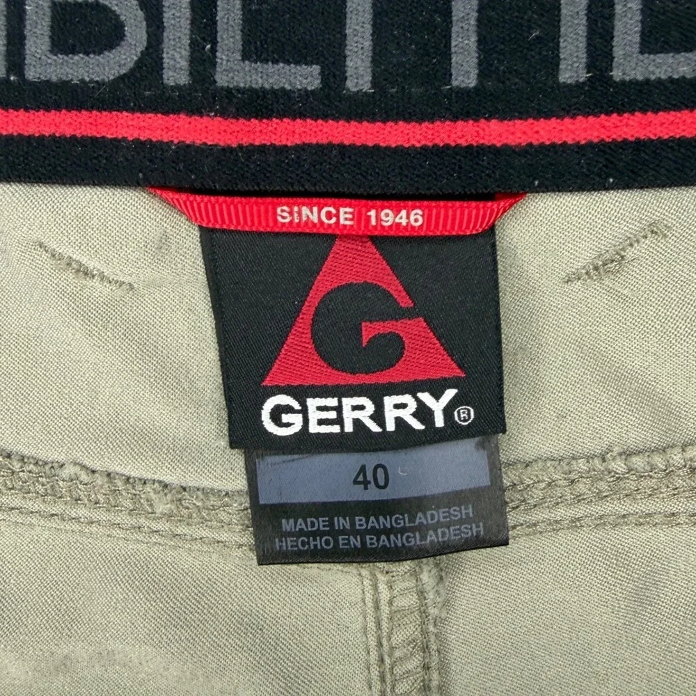 Gerry Cargo Shorts Mens 40 Khaki‎ Stretch Performance Hiking Belted